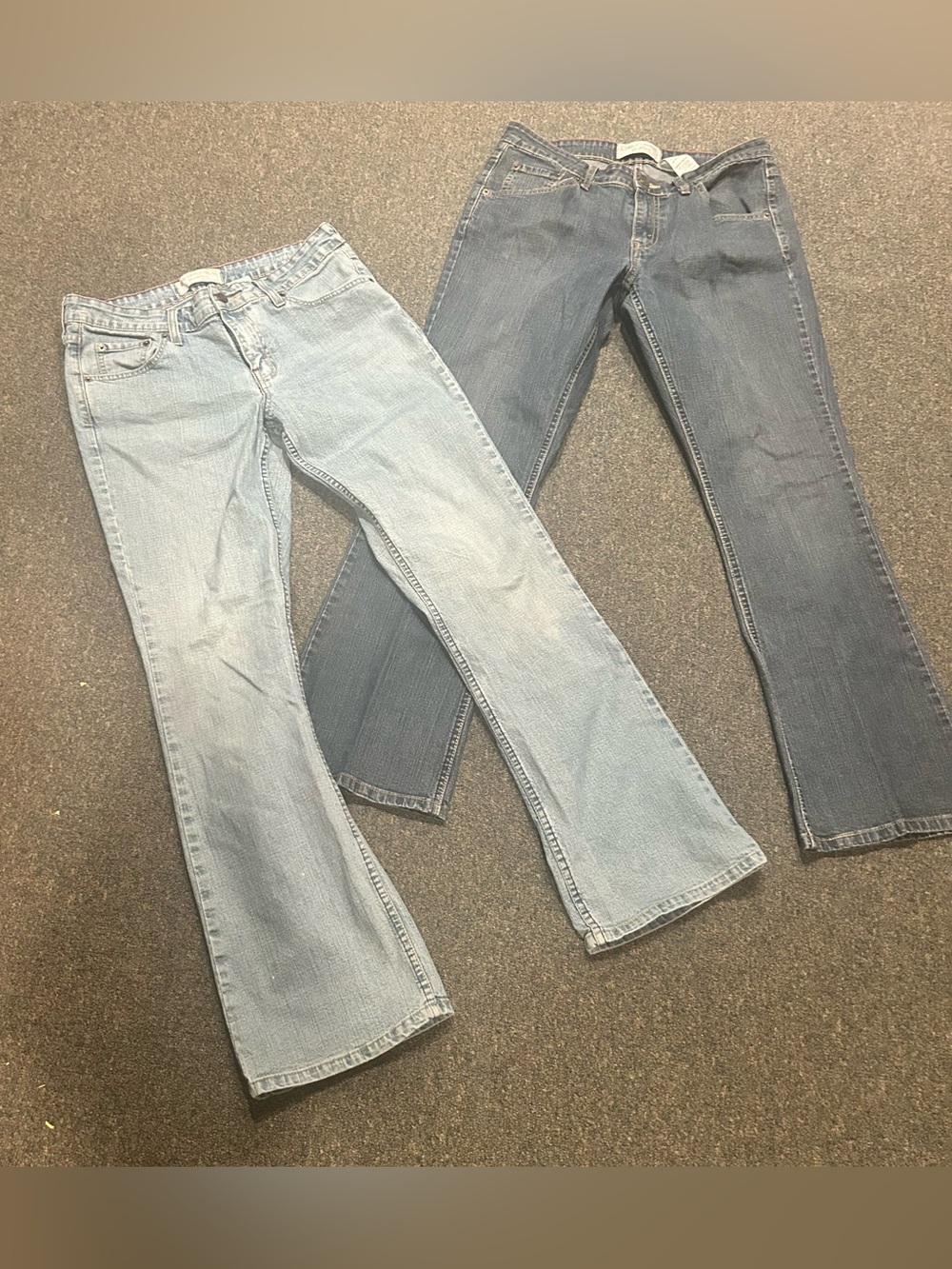 Women’s Levi's- Light Blue and Dark Blue Low Rise Slight Boot-Cut Jeans